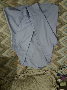 Classic Blue Oversized Button-Down Shirt