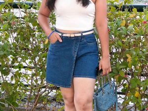 Stylish Denim Wrap Skirt