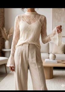 Elegant Lace Top with Bell Sleeves