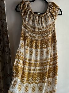 Boho Print Off-Shoulder Dress