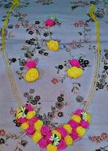 Floral Jewelry Set - Yellow &amp; Pink