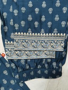 Elegant Teal Kurta Set with Traditional Print