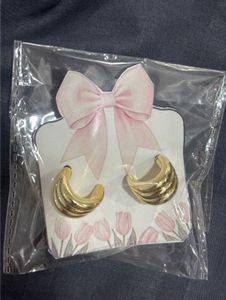 Chunky Gold Tone Hoop Earrings