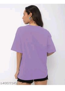 Cute Cartoon Graphic Print Purple T-Shirt