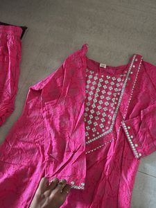 Beautiful Pink Kurta Set with Embellishments