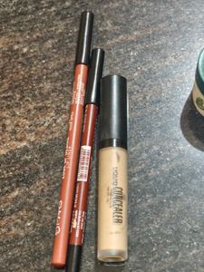 2lip liners 2lipsticks 1eye cream 1conceler