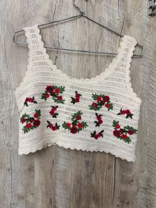 Crochet Floral Crop Top
