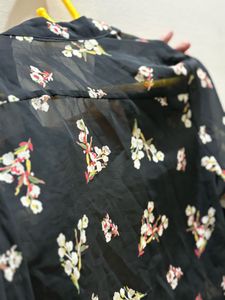 Floral Print Button-Down Blouse