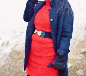 one piece hair wool dress
