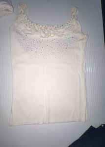 Cream Camisole with Rhinestones