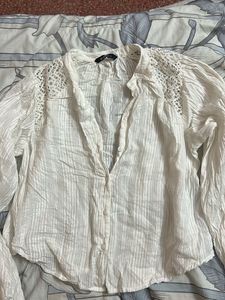 Chic White Embroidered Button-Up Blouse