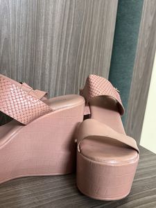 Pink Platform Wedge Sandals