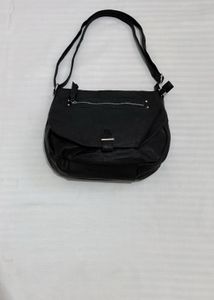 vintage black leather crossbody bag