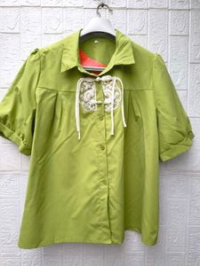 Korean Pinterest Premium Chic Green Chinese Top