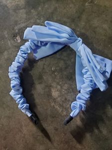 Korean Sky Blue Cute Triple Bow Hair Band