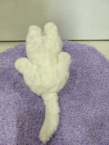 Cute White Plush Cat Toy