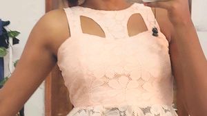 Chic Peach Lace Peplum Top