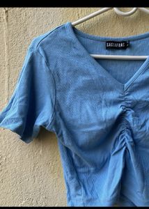 Set Of 2 pinteresty Black and blue V-Neck ribbed