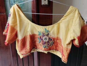 Embellished Yellow & Orange Blouse