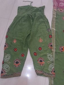 Green embroidered Salwar and Dupatta set