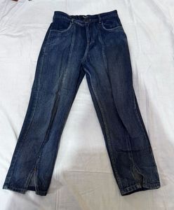 Stylish Split Hem Denim Jeans