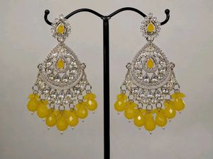 yellow jhumka earring