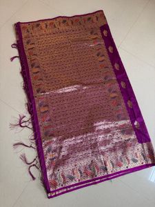 Pure Magenta Banarasi Saree with Blouse
