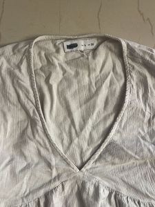off white plunge cotton top