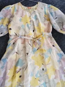 Korean Floral One piece Midi Dress for party