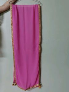 Sleek Pink Dupatta with Gota Borders✨