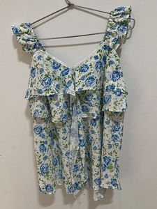 Floral Ruffle Tank Top