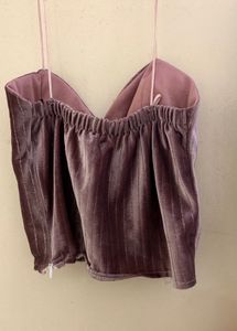 Velvet Pinstripe Corset Top