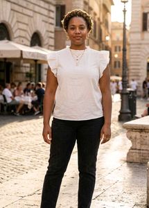 Y2K Shein Fancy white top XL