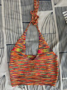 Colorful Knit Halter Top