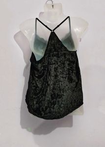 Velvet Lace Trim Cami Top