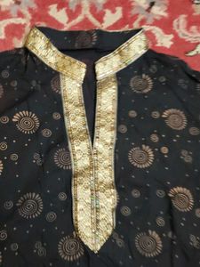 Stylish Black short top with Golden Embellishments