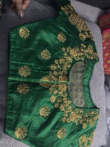 Elegant Emerald Green Embroidered Blouse