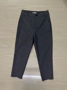 Stylish Dark Grey Herringbone Pants