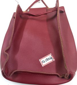 Sling bag Red Puf leather Arjustable/unique fan