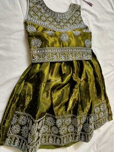 Olive Green Embroidered Dress size 22