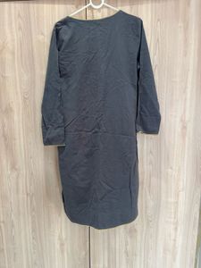 Dark Grey Kurta with Yellow Accent
