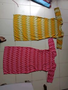 Two Shirt Yellow And Pink Colour Printed Shirt