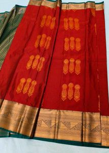 Traditional Red &amp; Gold Silk Saree