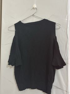 Black Cold Shoulder Top