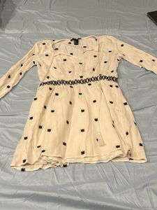 White Embroidered Mini Dress