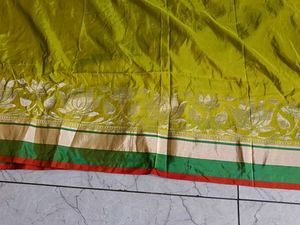 Florocent Green And Red New Saree