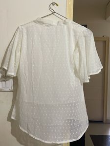 Elegant White Swiss Dot top