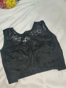Black Velvet Lace Blouse