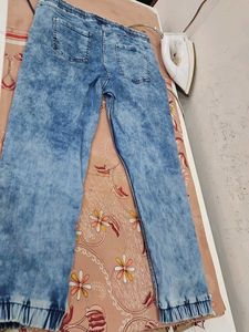 Acid Wash Denim Joggers