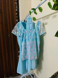 Stunning Blue Embroidered Kurta Set